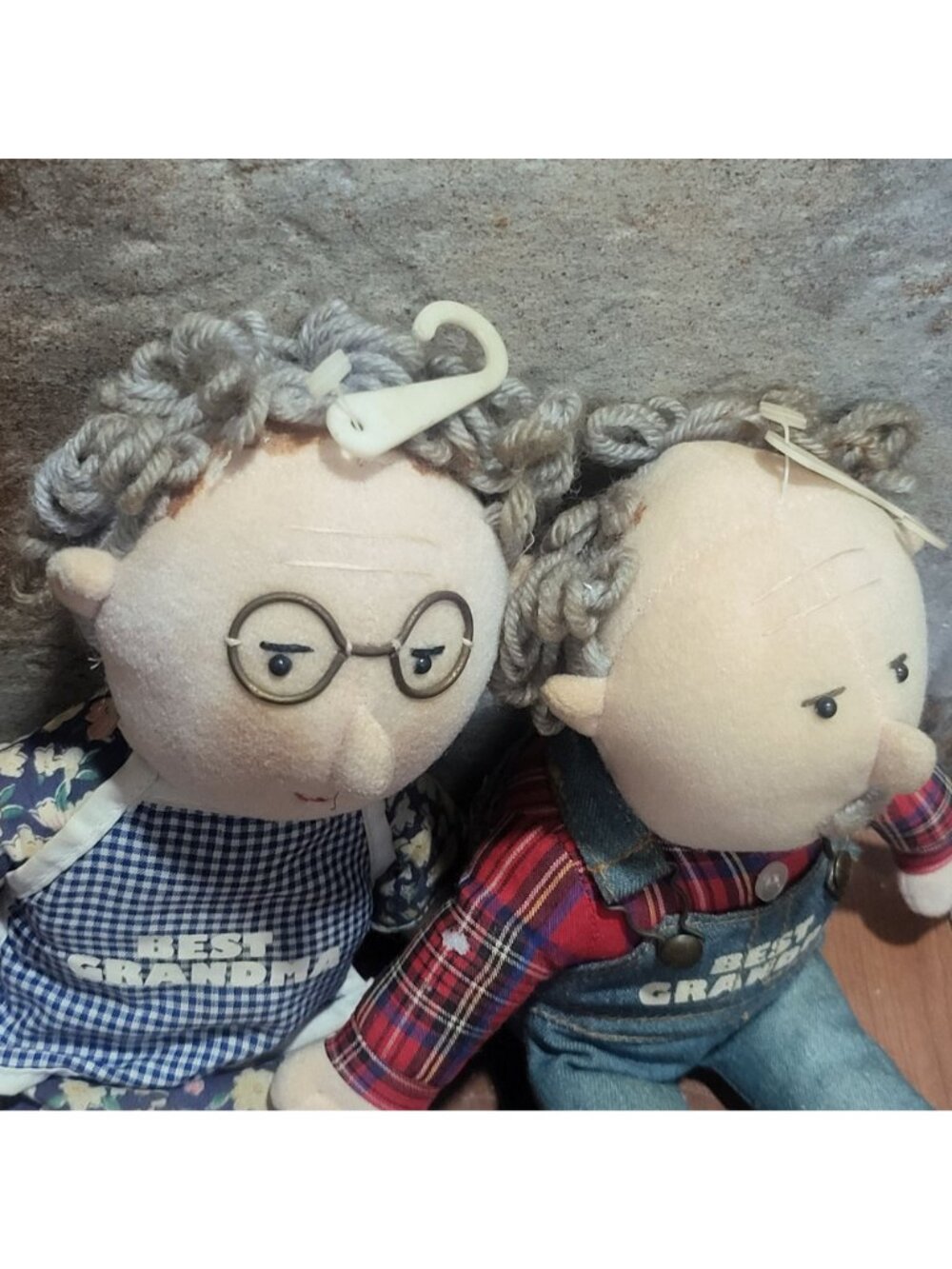 Vintage Peppy People Grandma Tillie & Grandpa Joe Plush Dolls 1998 - Picture 10 of 13